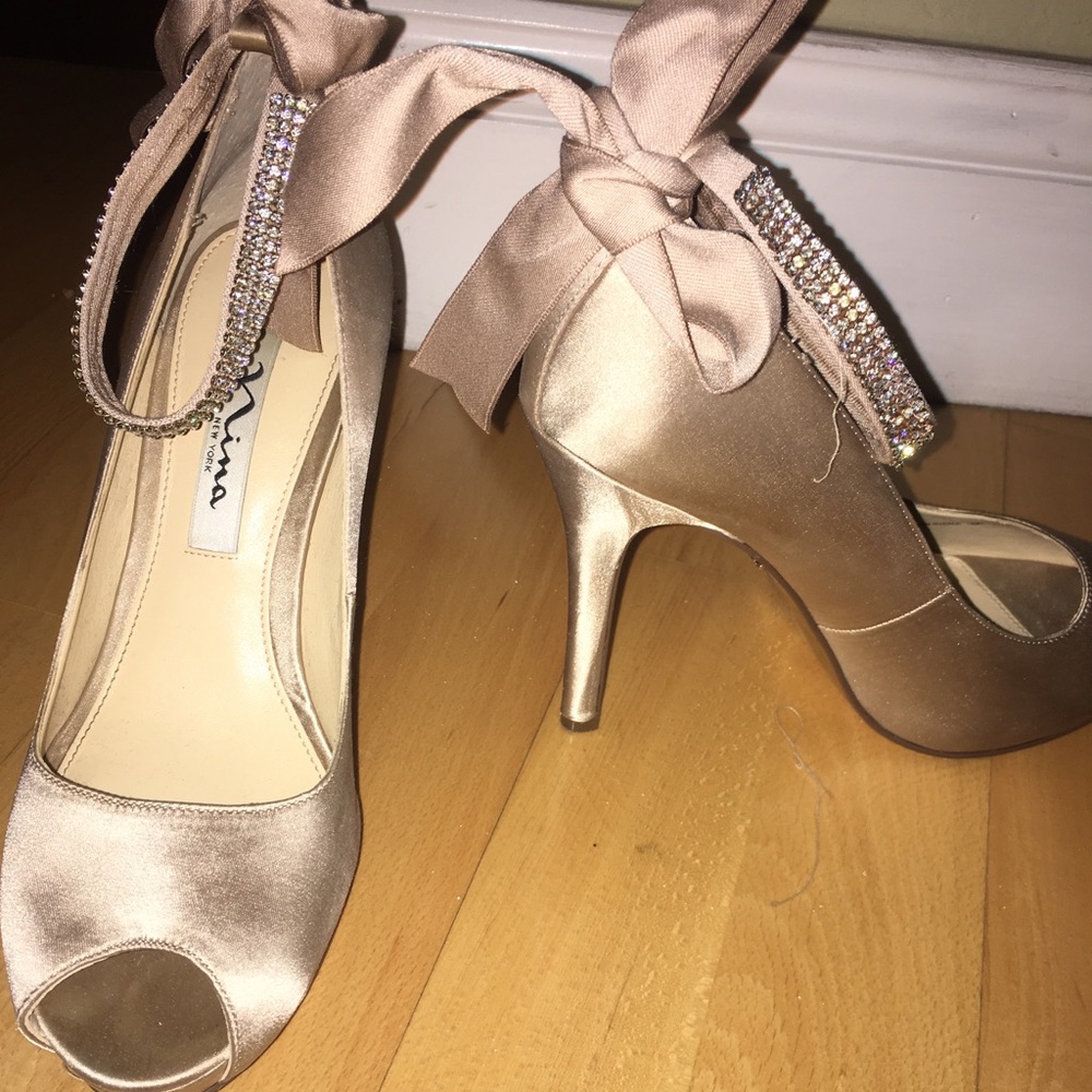 Nina silk heels